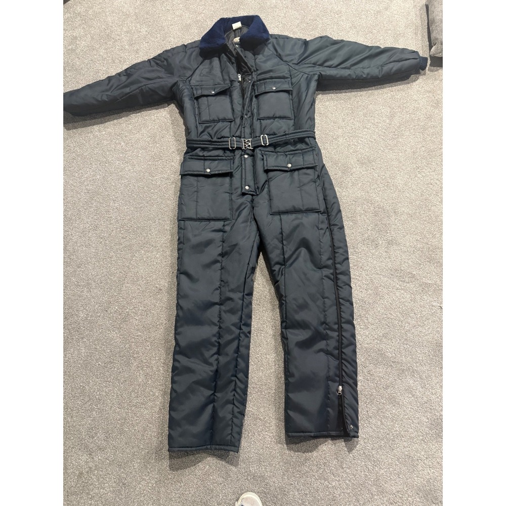 Vtg Walls Blizzard Snow Ice Fishing Snowmobile Ski Suit Belted Mens XL tall